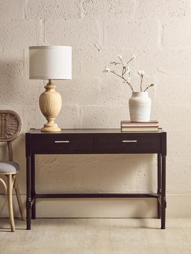 Heritage Two Drawer Black Finish Desk