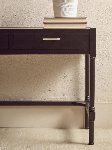 Heritage Two Drawer Black Finish Desk