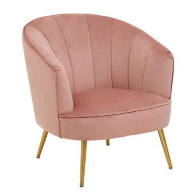 Yolanda Pink Velvet Chair