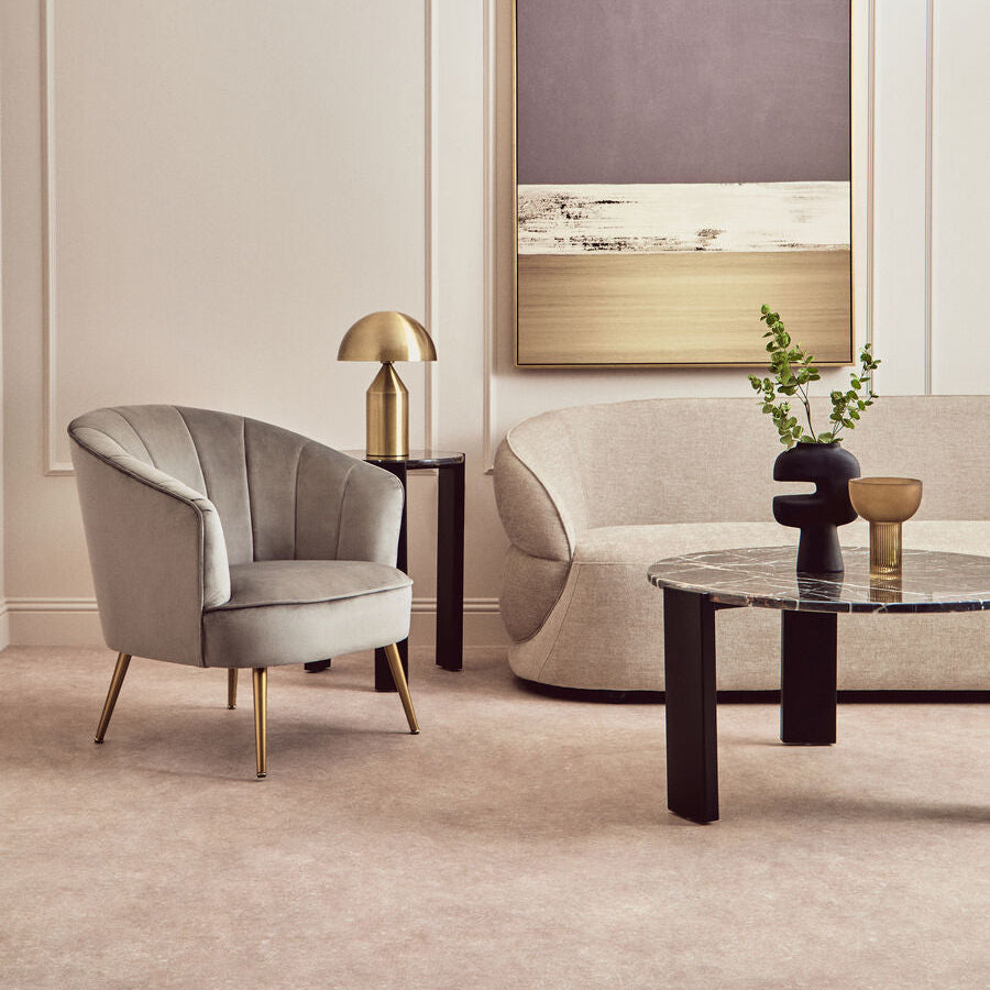 Yolanda Grey Velvet Chair