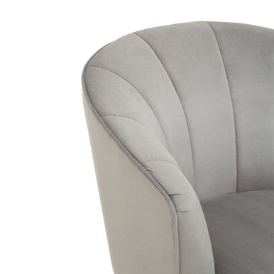 Yolanda Grey Velvet Chair