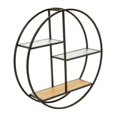 Mataram 3 Tier Round Metal Wall Shelf