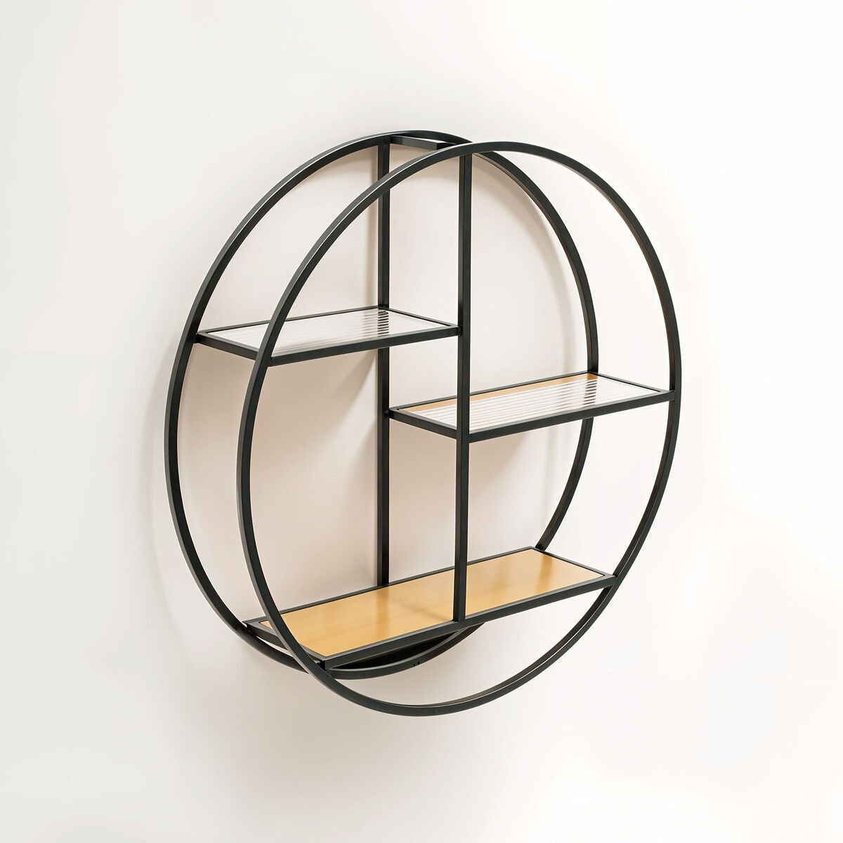 Mataram 3 Tier Round Metal Wall Shelf