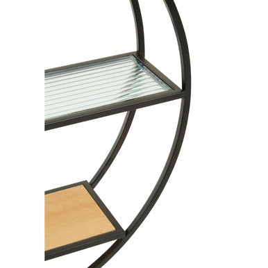 Mataram 3 Tier Round Metal Wall Shelf