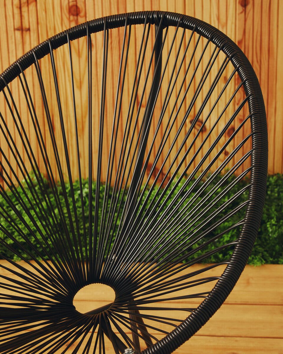 Miami Black Rattan 3 Piece Patio Set