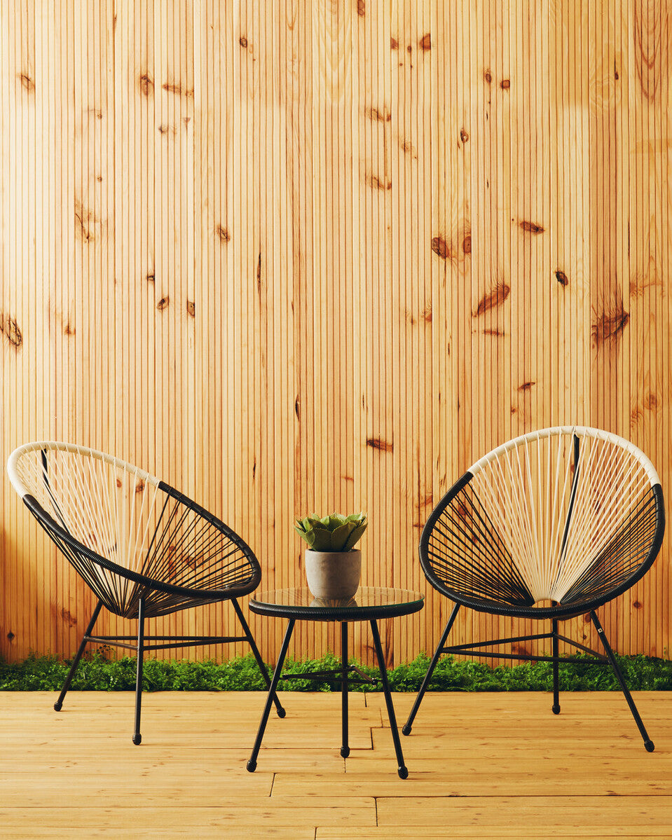 Miami Dual Tone Rattan 3 Piece Patio Set