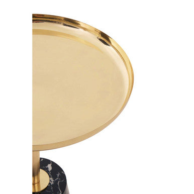 Avola Gold Side Table with Black Marble Effect Base