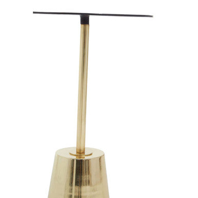 Black Marble Effect Top Side Table with Luxe Gold Metal Base, Avola