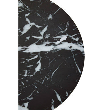 Black Marble Effect Top Side Table with Luxe Gold Metal Base, Avola