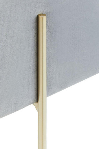 Hayes Square Grey Velvet Stool