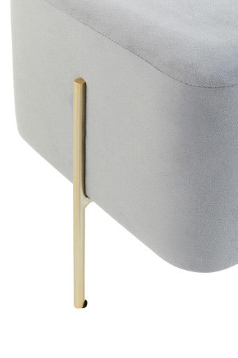 Hayes Square Grey Velvet Stool