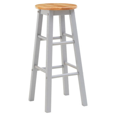 Chester Natural and Grey Wood Bar or Kitchen Stool - image 4