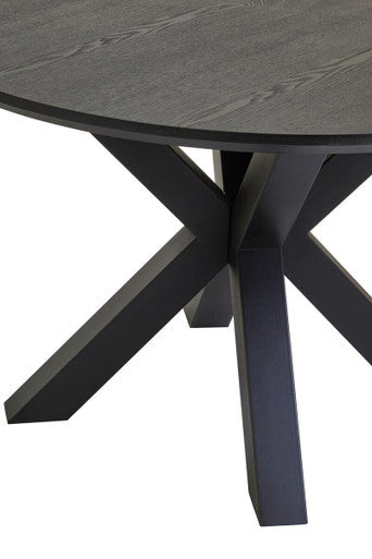 Salford Dining Table With Black Metal Legs