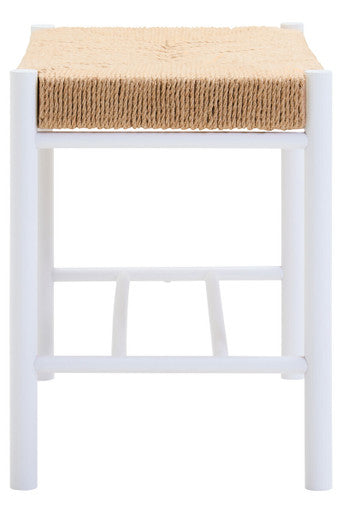 Bandar Small Natural Rope and White Wood Bench - Image 6