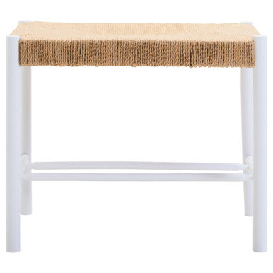 Bandar Small Natural Rope and White Wood Bench - Image 2