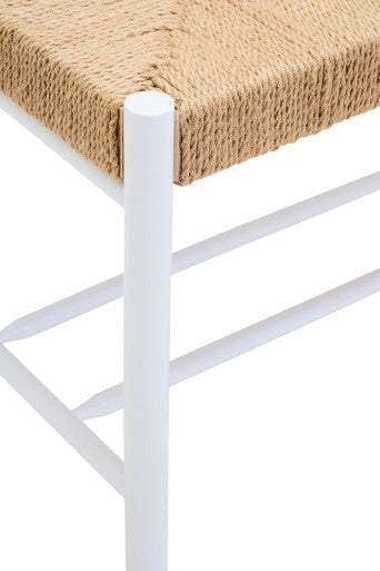 Bandar Small Natural Rope and White Wood Bench