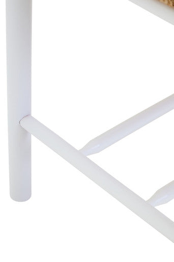 Bandar Small Natural Rope and White Wood Bench - Image 7