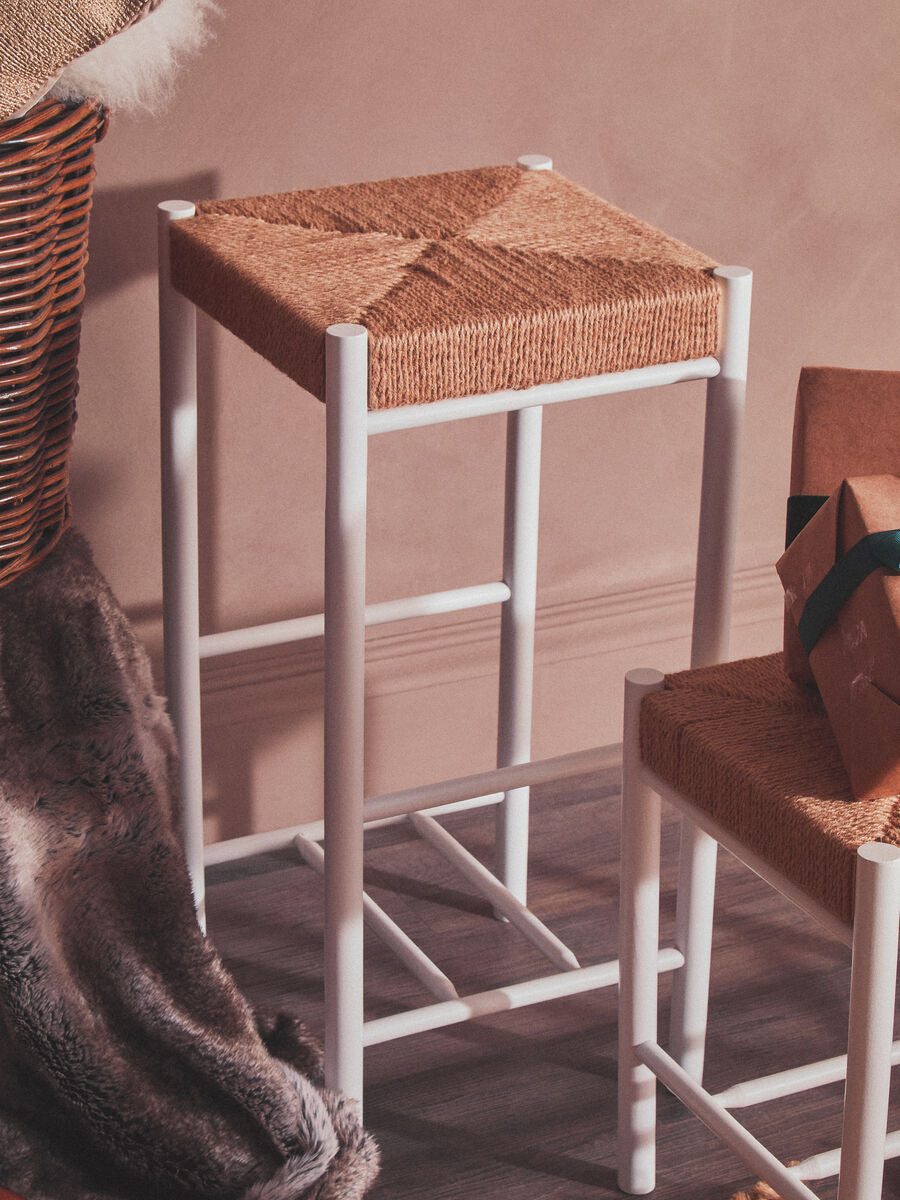 Bandar Natural Rope and White Bar Stool - Image 3