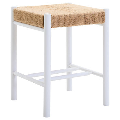 Bandar Natural Rope and White Wood Stool - Image 4