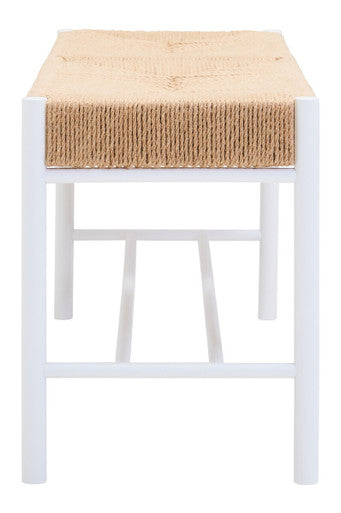 Bandar Large Natural Rope and White Wood Bench - Image 6