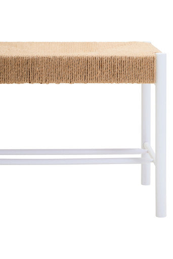 Bandar Large Natural Rope and White Wood Bench - Image 10