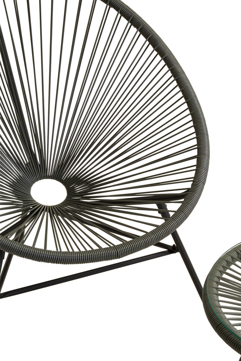 Miami Grey 3 Piece Rattan Patio Set - Image 3