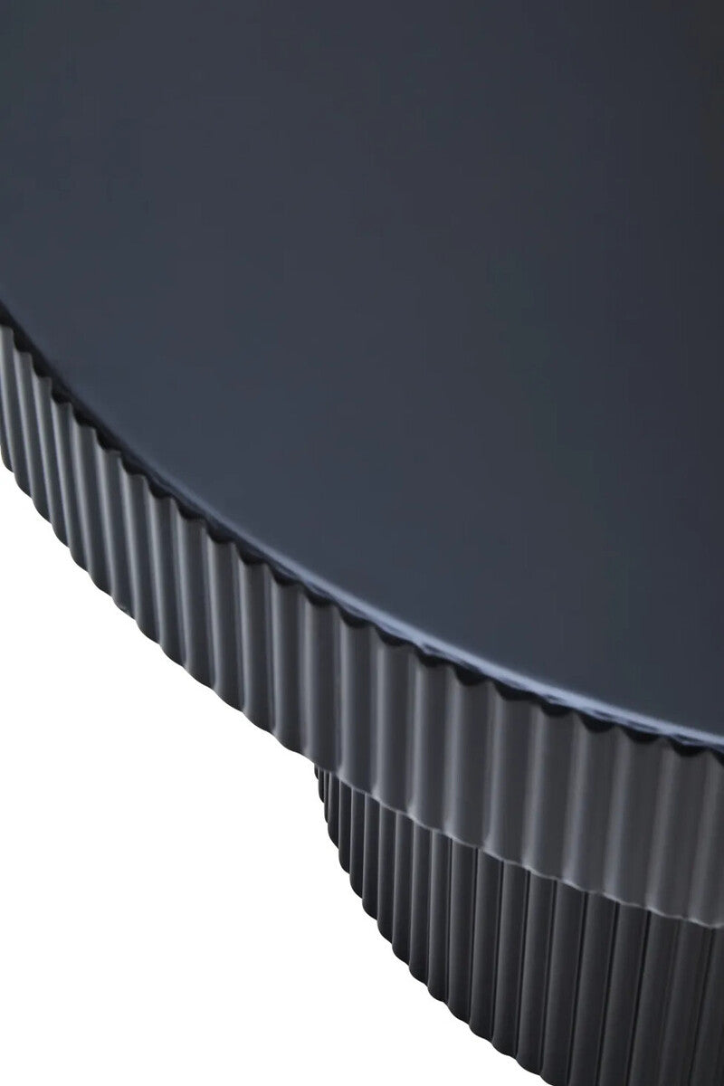 Black Ridge Detail Round Coffee Table, Trento