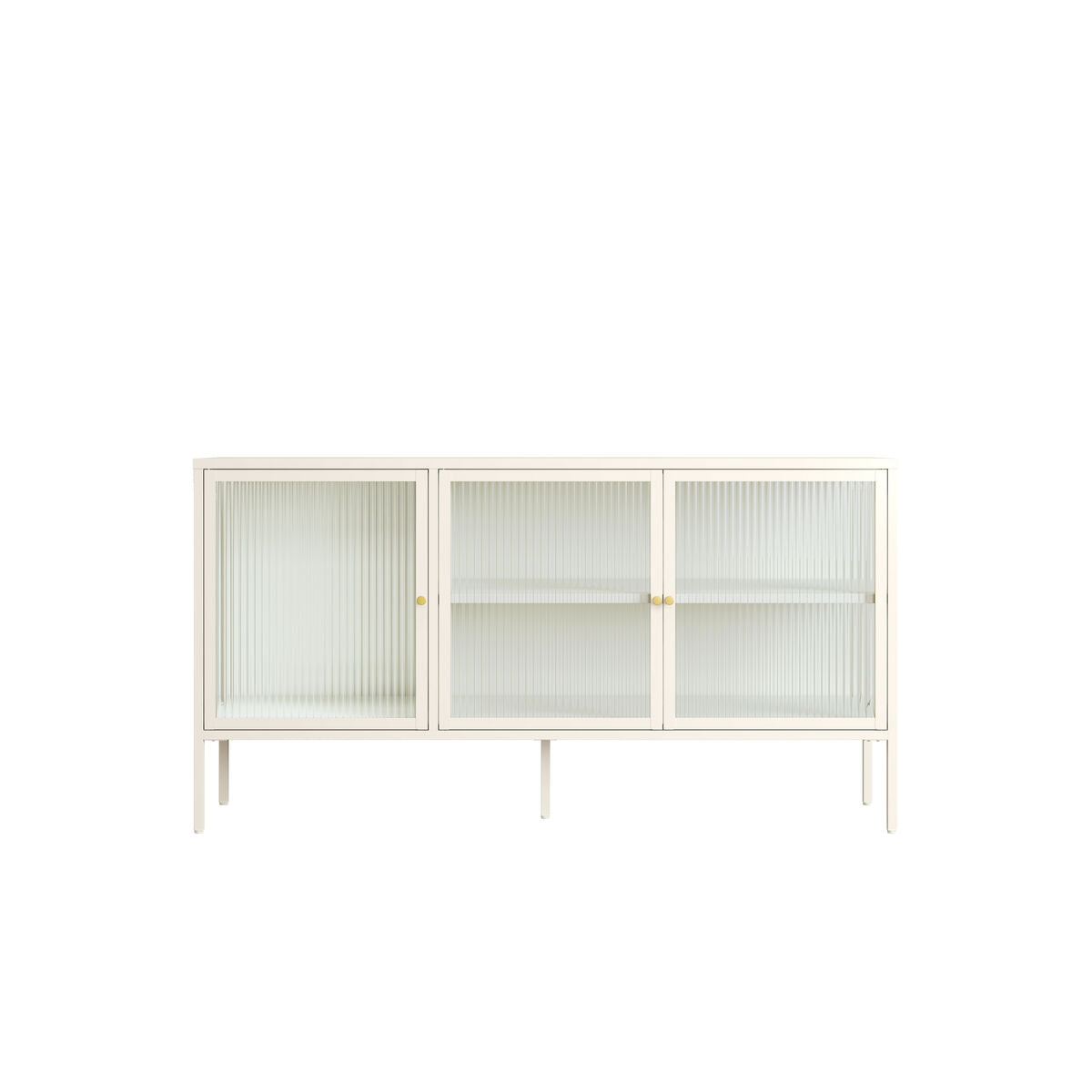 Addison Warm White Metal Fluted Glass Door Sideboard