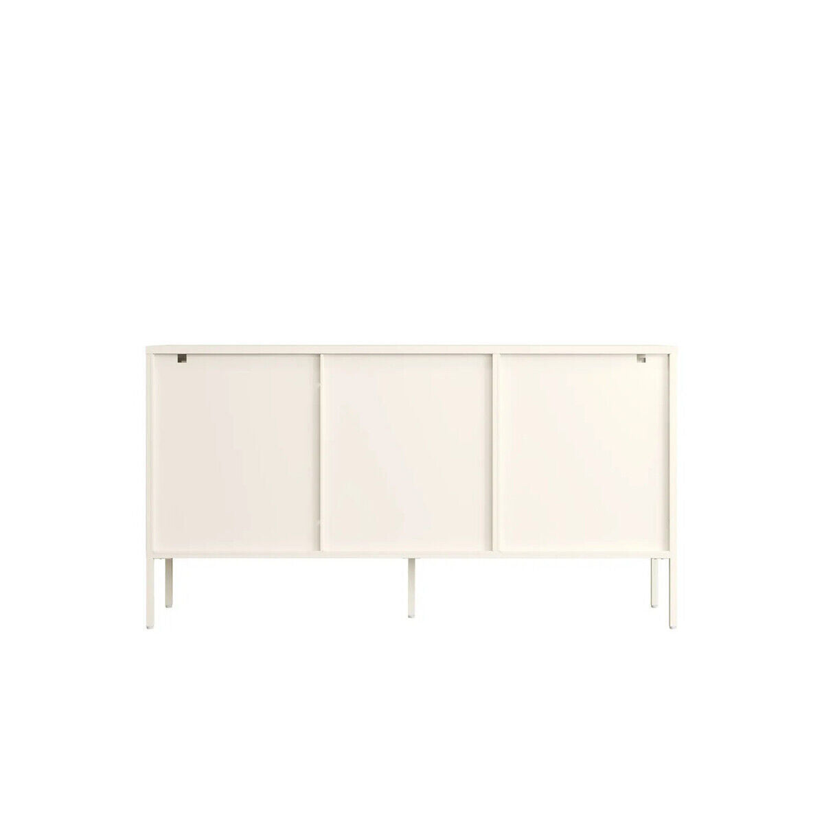 Addison Warm White Metal Sideboard with Fluted Glass Doors