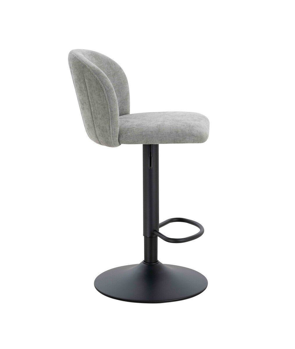 Maxwell Set of 2 Light Grey Textured Fabric Curved Bar Chairs - Image 3