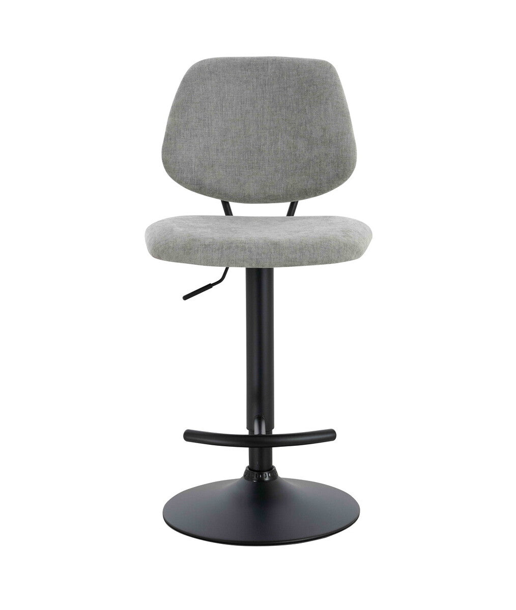Maxwell Set of 2 Light Grey Textured Fabric Bar Chairs - Image 2