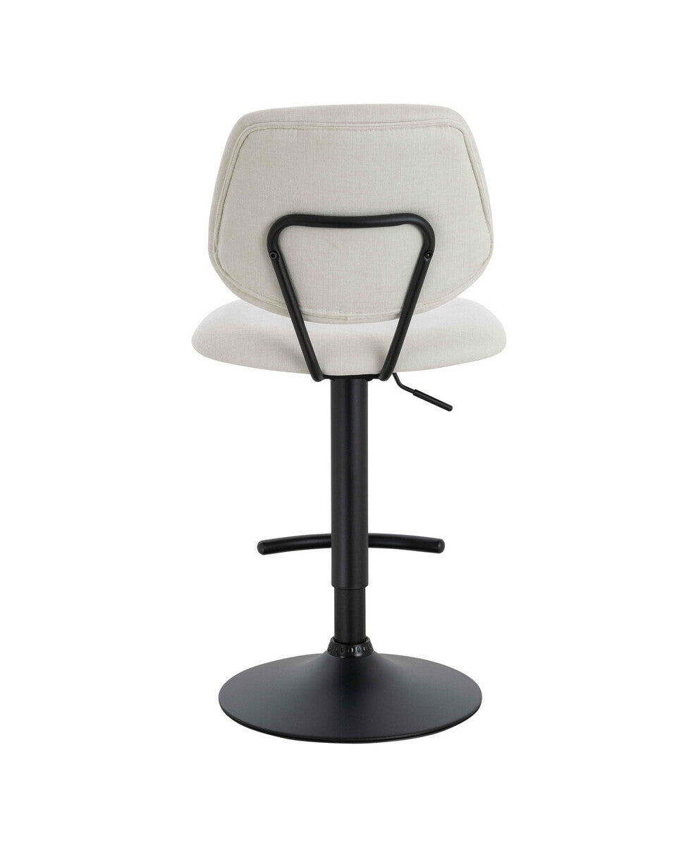 Maxwell Set of 2 Beige Textured Fabric Bar Chairs - Image 5