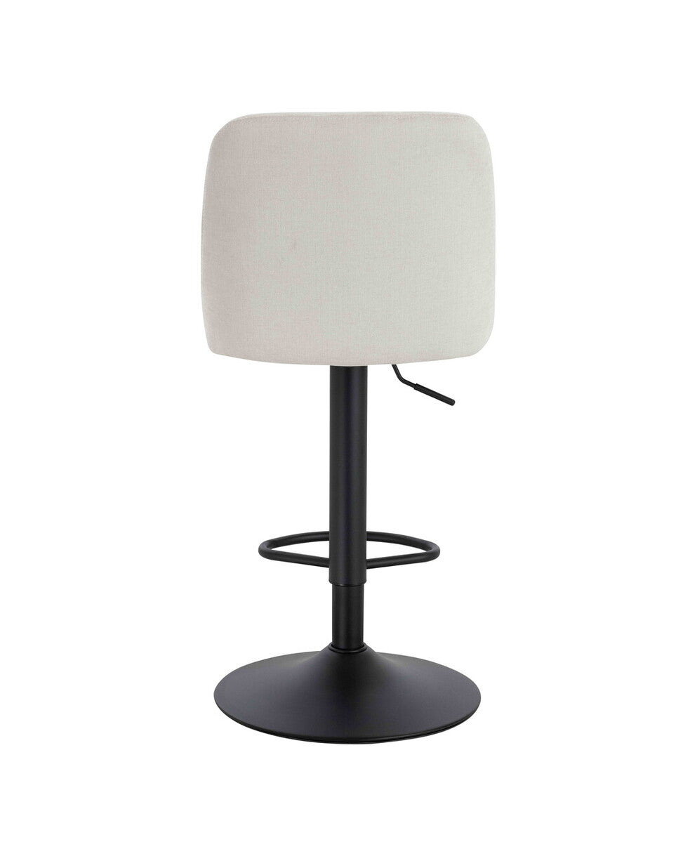 Maxwell Set of 2 Beige Textured Fabric Cushioned Bar Chairs - Image 5