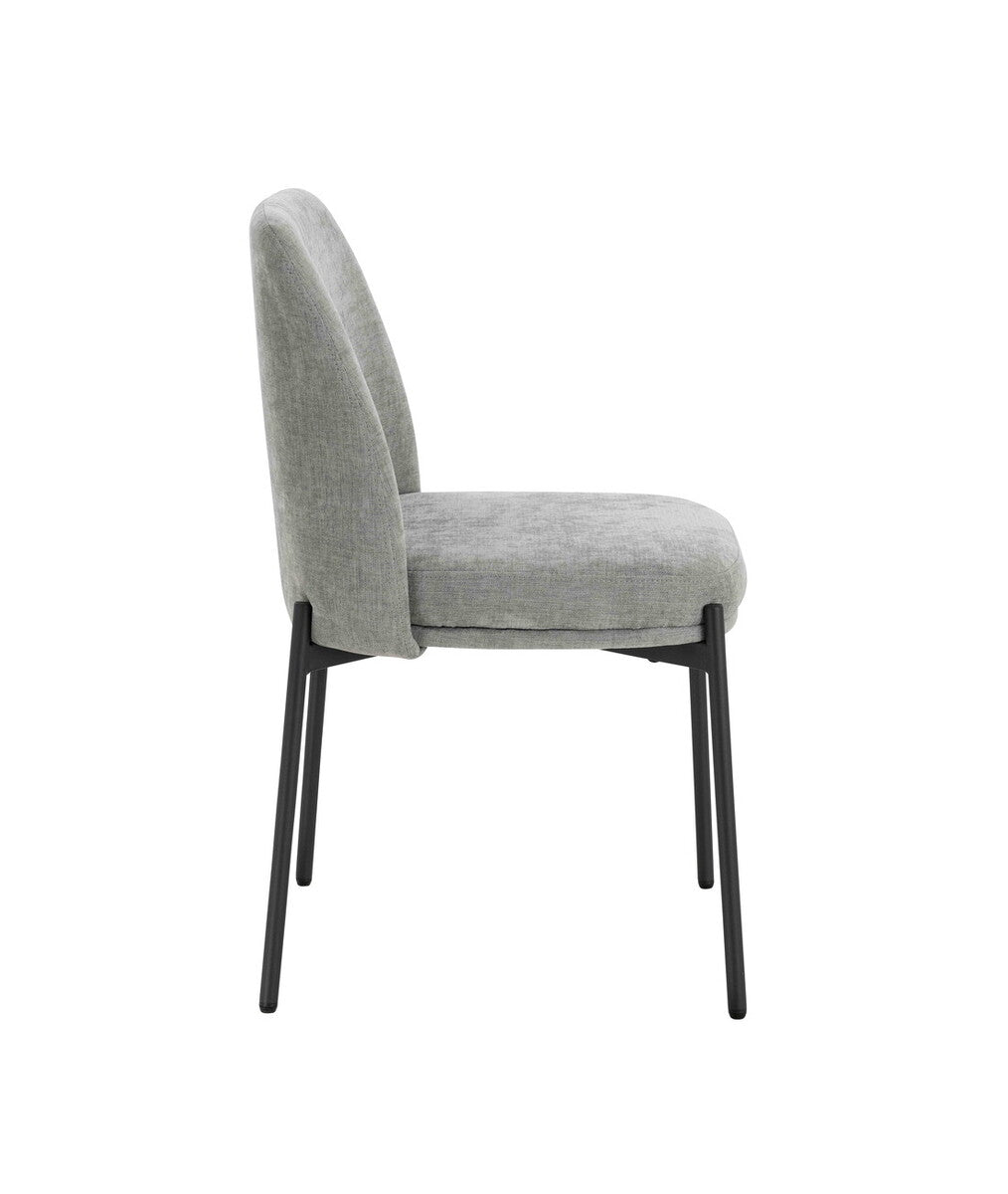 Maxwell Set of 2 Light Grey Textured Fabric Dining Chairs - Image 4