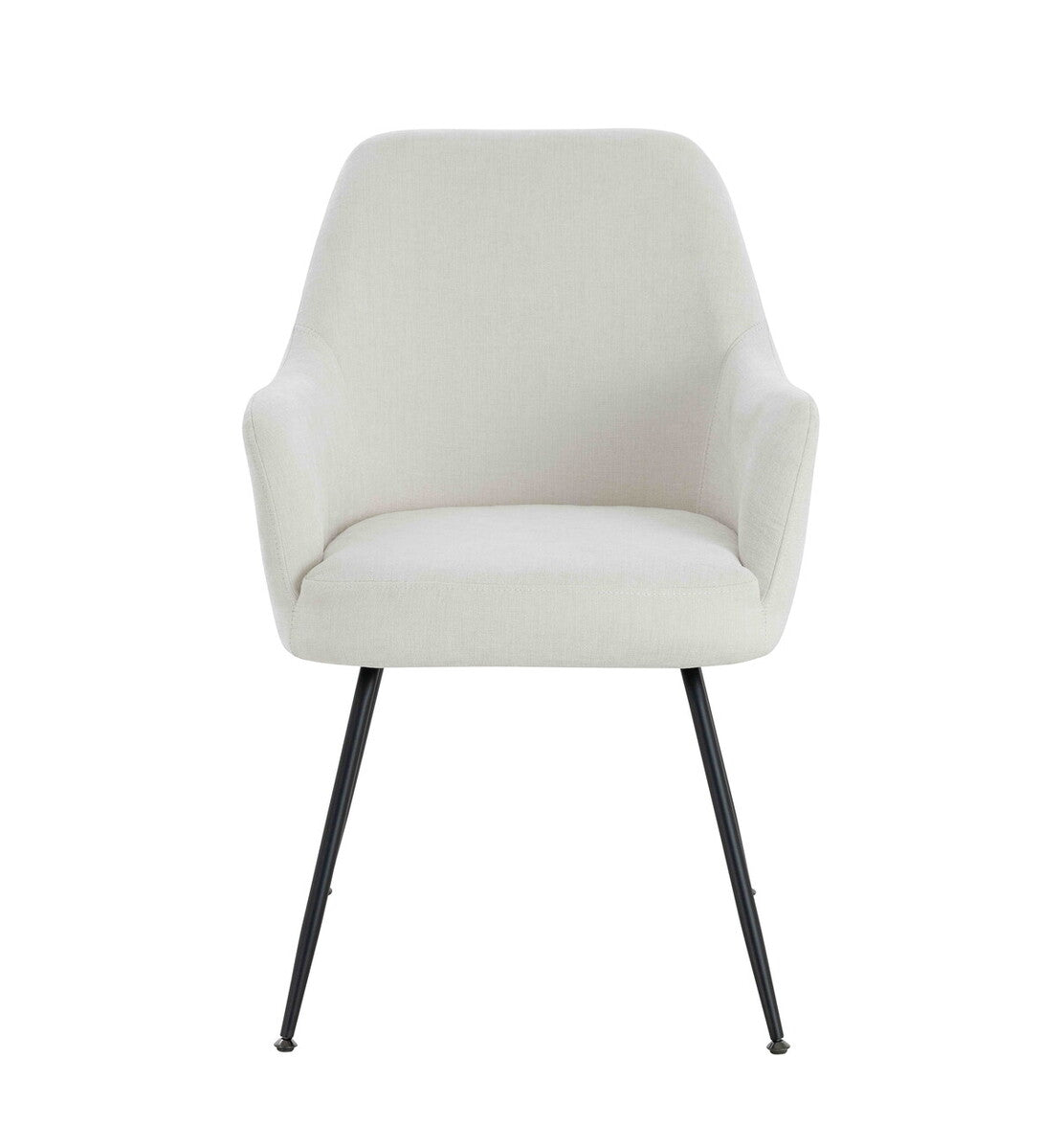 Maxwell Set of 2 Light Beige Textured Fabric Dining Chairs with Arms - Image 2