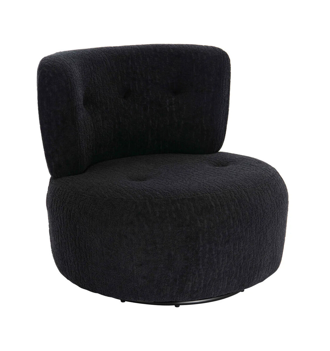 Parlan Black Fabric Curved Back Swivel Chair