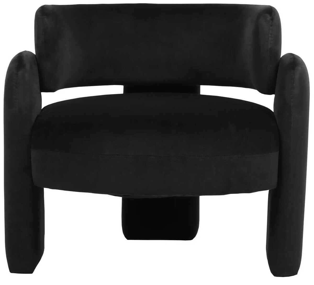 Parsac Black Velvet Curved Back Accent Chair