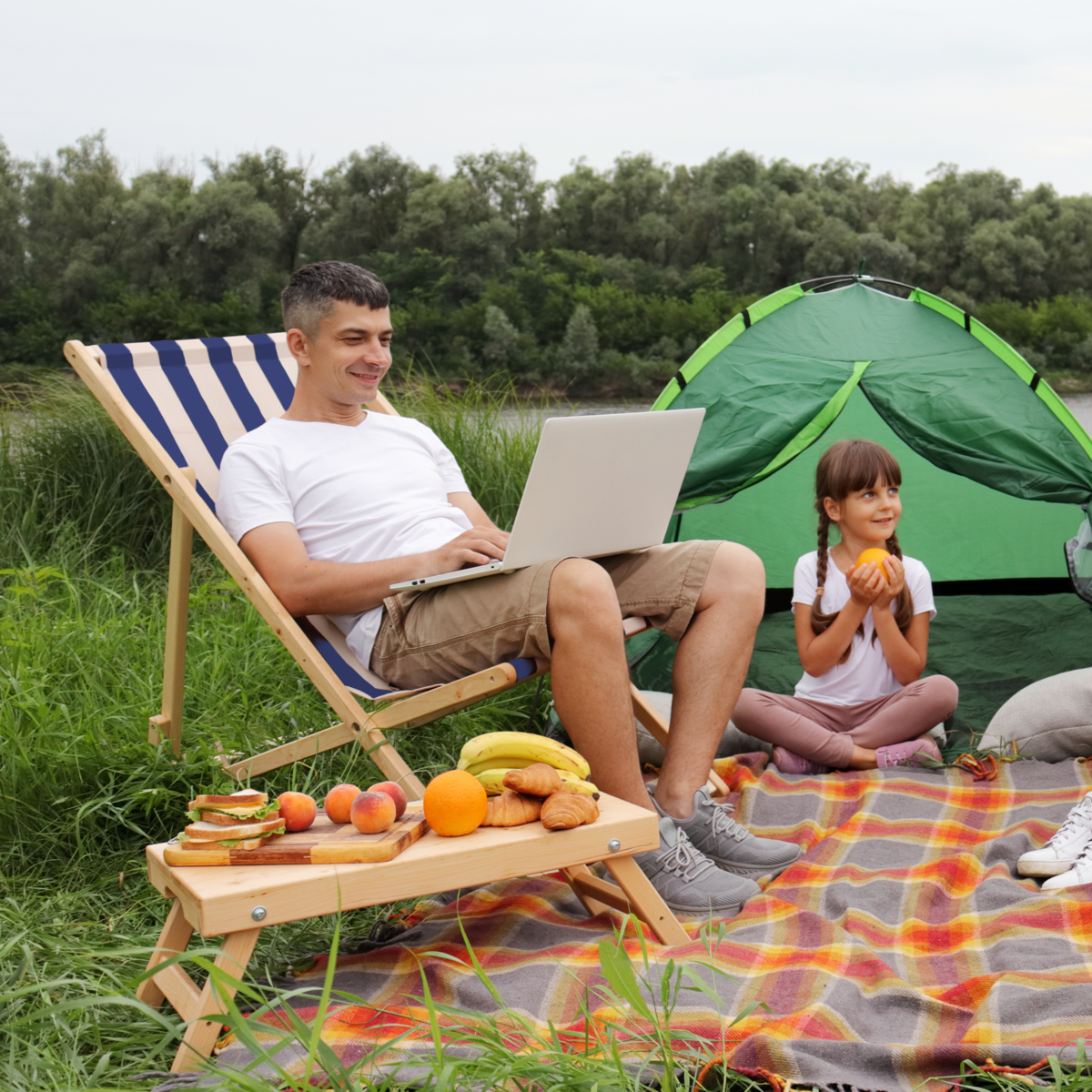 Beauport Navy And White Deck Chair