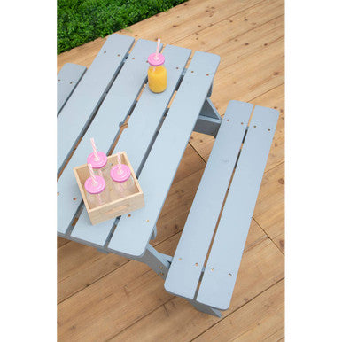 Brighton Grey Finish Wood Kids Picnic Bench