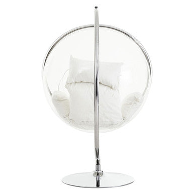 Goa Hanging Bubble Chair With Cream Cushions