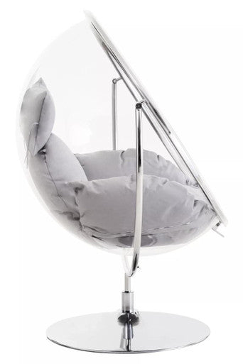 Goa Clear Swing Chair With Grey Cushions