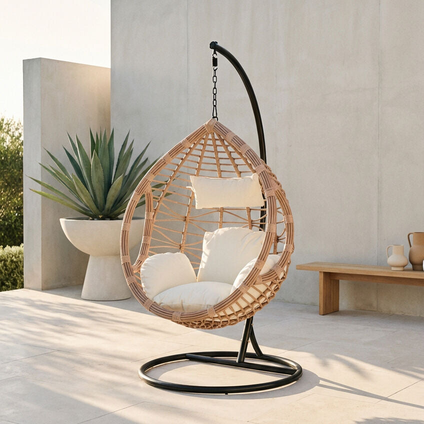 Goa Natural Rattan Effect Hanging Chair