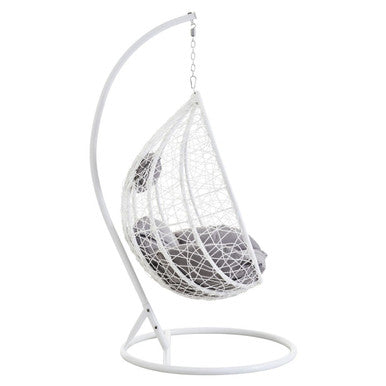 Goa White Rattan Effect Hanging Chair
