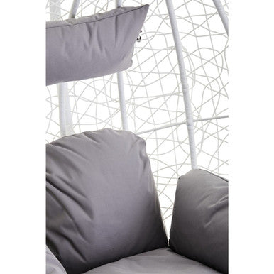 Goa White Rattan Effect Hanging Chair