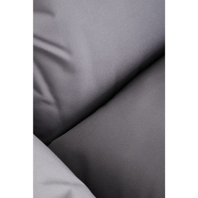 Goa White Rattan Effect Hanging Chair With Grey Cushions