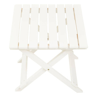 White Weather Resistant Solid Wood Folding Table, Beauport