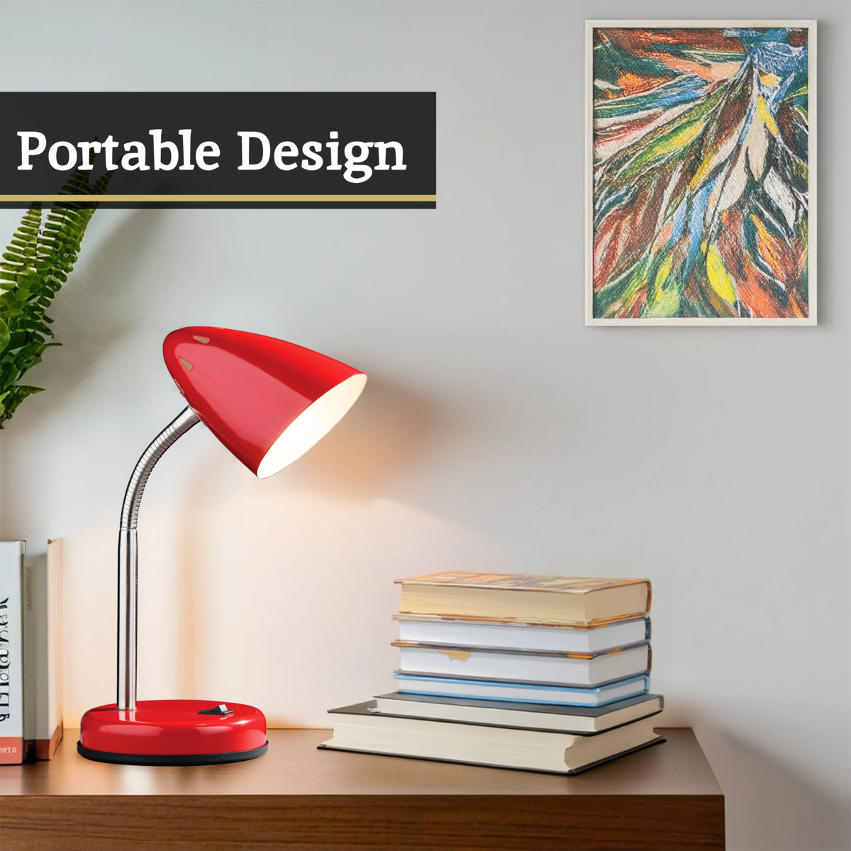 Flexi Red Gloss Desk Lamp