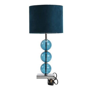 Mistro Teal Suede Effect Shade Table Lamp