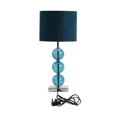 Mistro Teal Suede Effect Shade Table Lamp