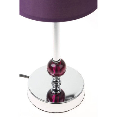 Evaine Chrome Table Lamp with Purple Shade